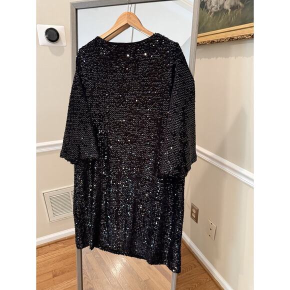 Chico’s NWT Size 3 Black Velvet Sequin Dress Retail Price $159 - Picture 8 of 10